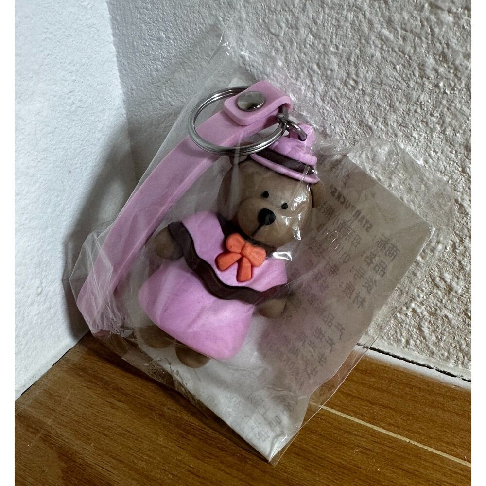 Starbucks Pink Mother Bearista Bear Key Chain NWT